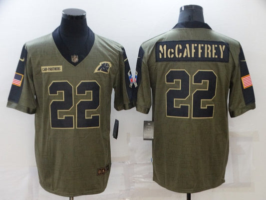 Men's Carolina Panthers Christian McCaffrey #22 Brown Player Game Jerseys