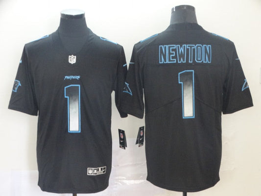 Men's Carolina Panthers #1 Cam Newton Black Game Jerseys