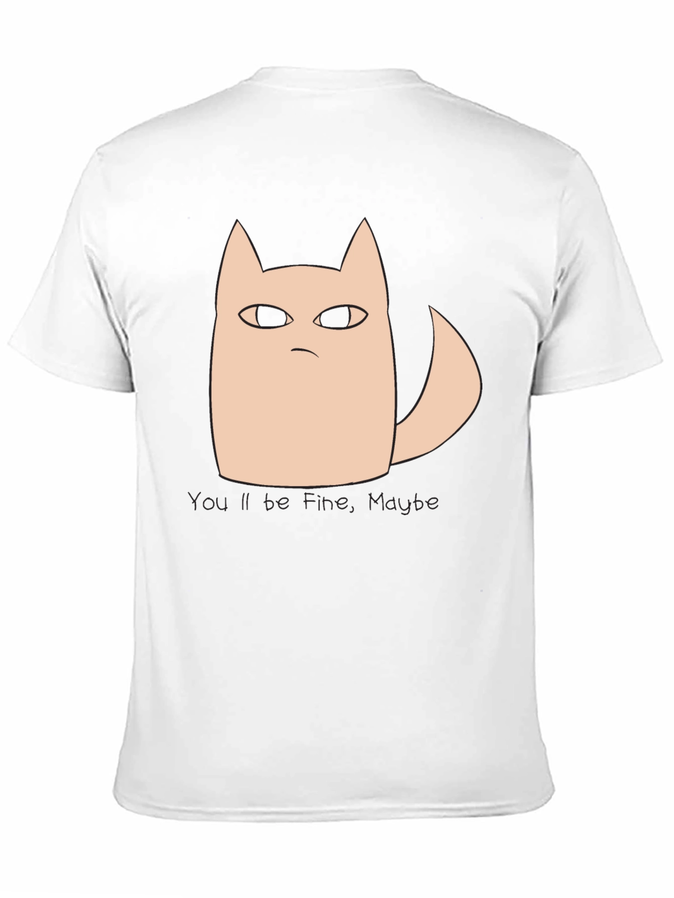 Grumpy Cat Tee: Youll Be Fine Maybe Black T-Shirt