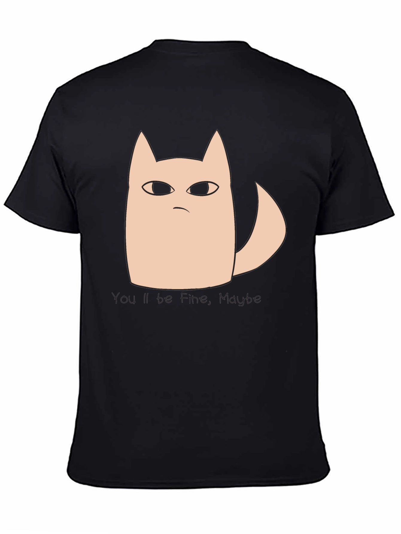 Grumpy Cat Tee: Youll Be Fine Maybe Black T-Shirt