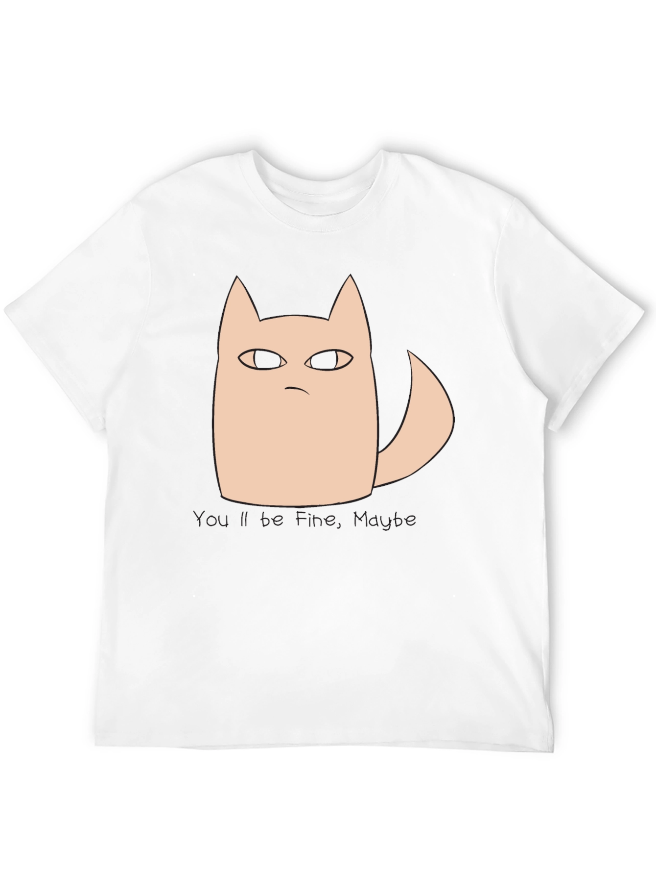 Grumpy Cat Tee: Youll Be Fine Maybe Black T-Shirt