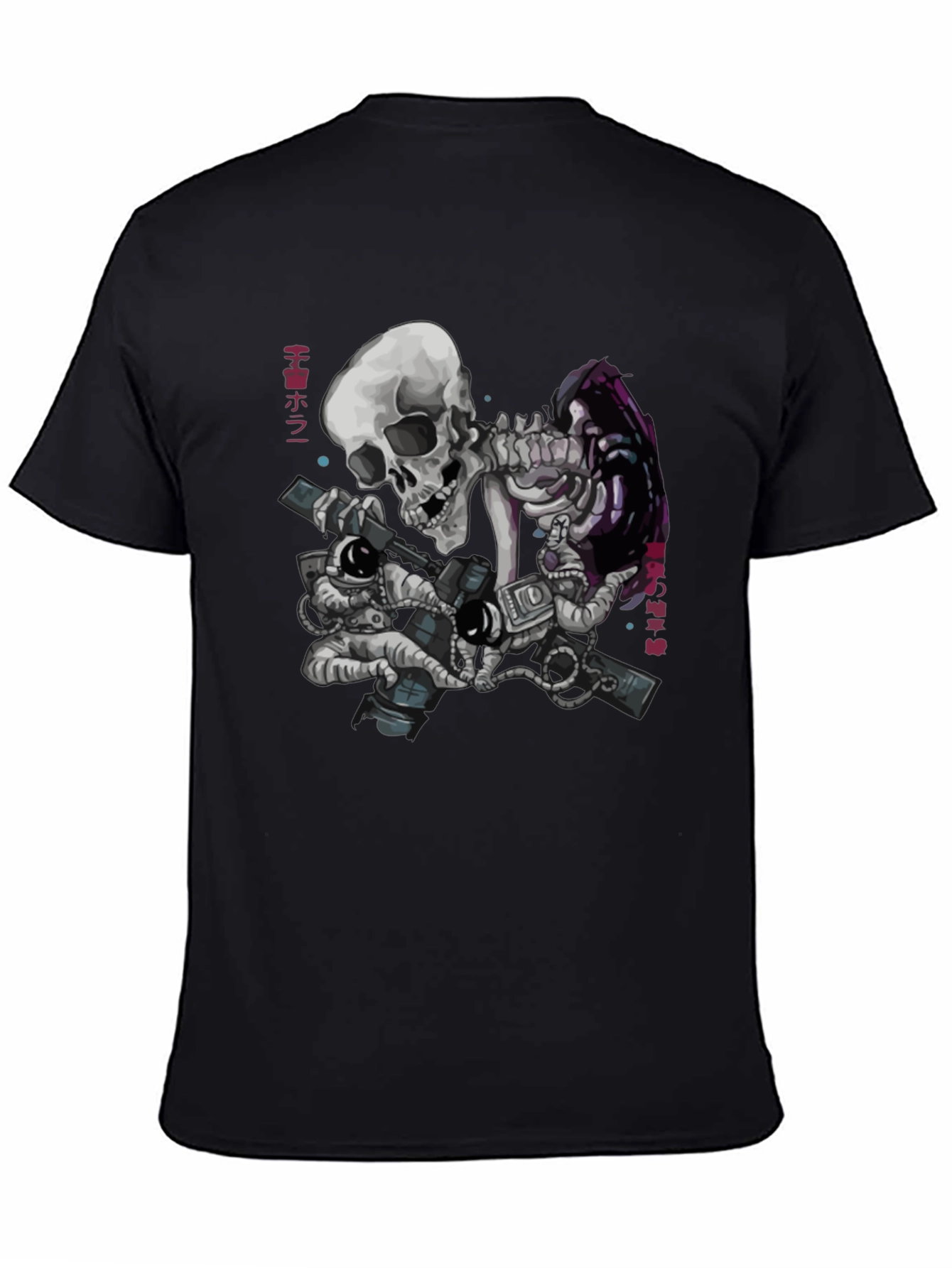 Skull Astronaut Black T-Shirt - Space Adventure