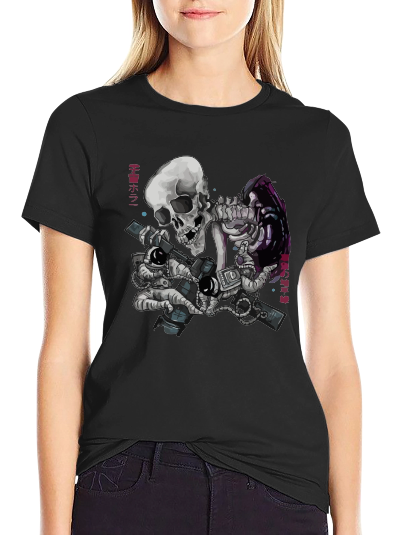 Skull Astronaut Black T-Shirt - Space Adventure