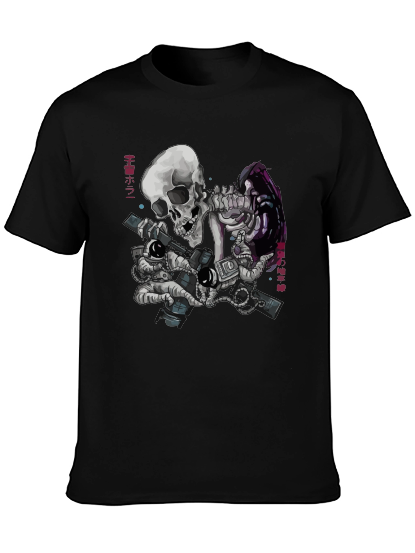 Skull Astronaut Black T-Shirt - Space Adventure