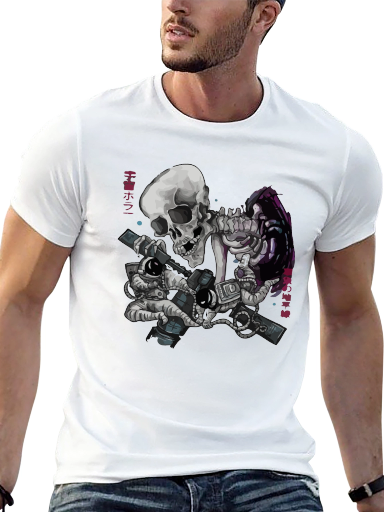 Skull Astronaut Black T-Shirt - Space Adventure