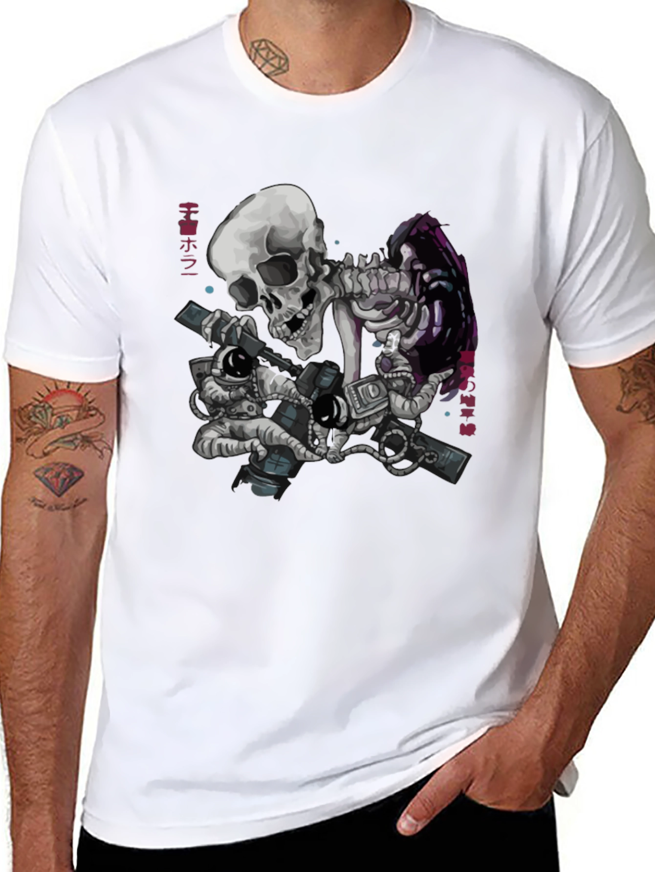 Skull Astronaut Black T-Shirt - Space Adventure