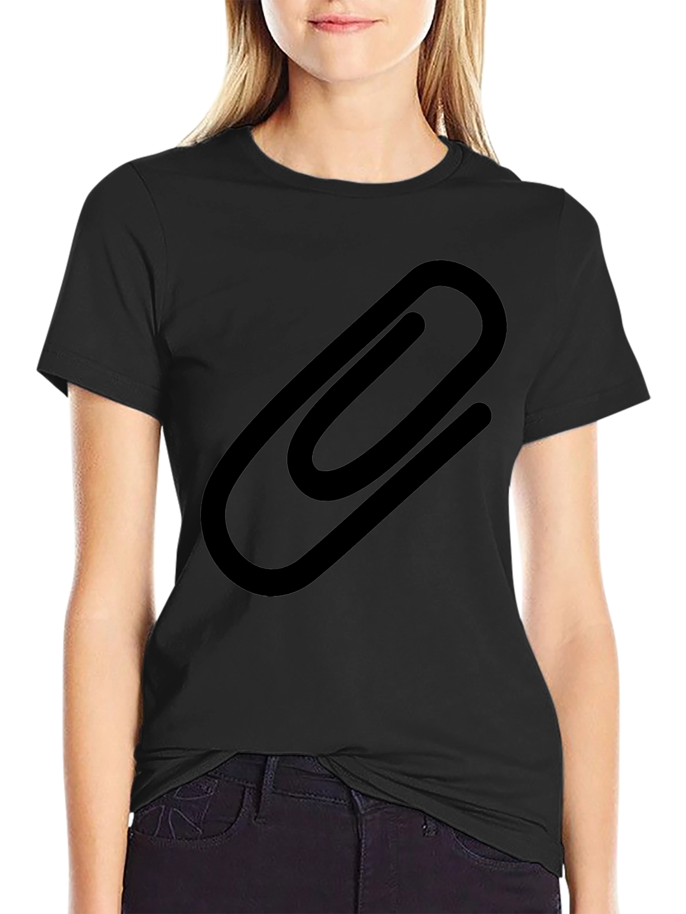 Paperclip Graphic Black T-Shirt