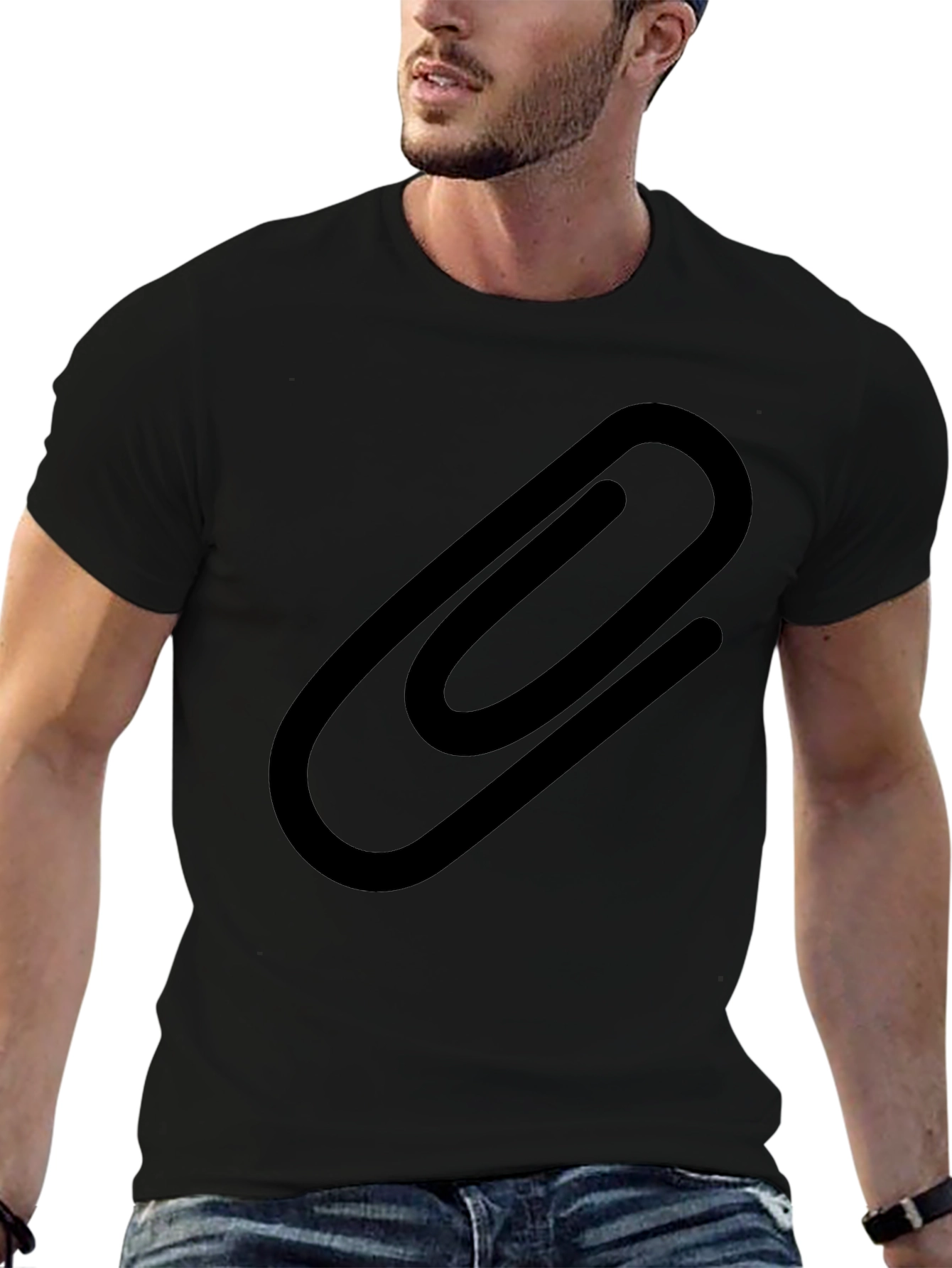 Paperclip Graphic Black T-Shirt