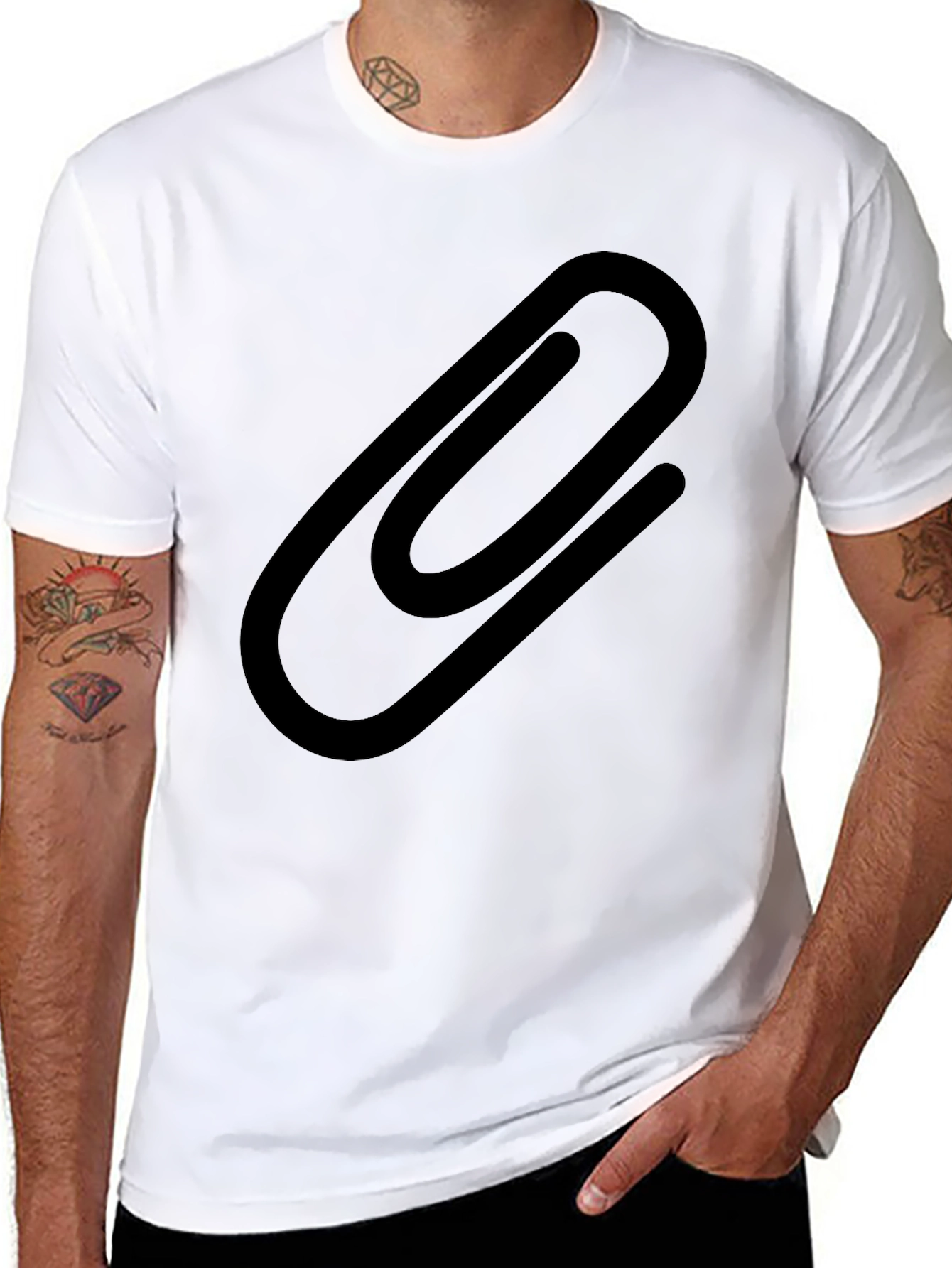 Paperclip Graphic Black T-Shirt