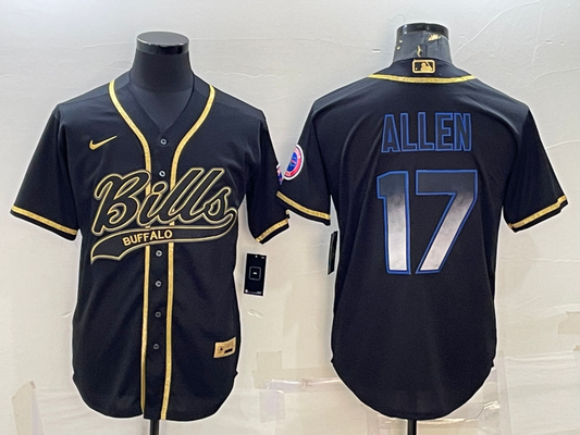 Men's Buffalo Bills Josh Allen #17 Black Game Player Jerseys Joint Edition