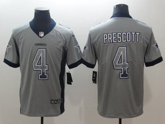 Men's Dallas Cowboys Dak Prescott #4 Gray Authentic Game Jerseys