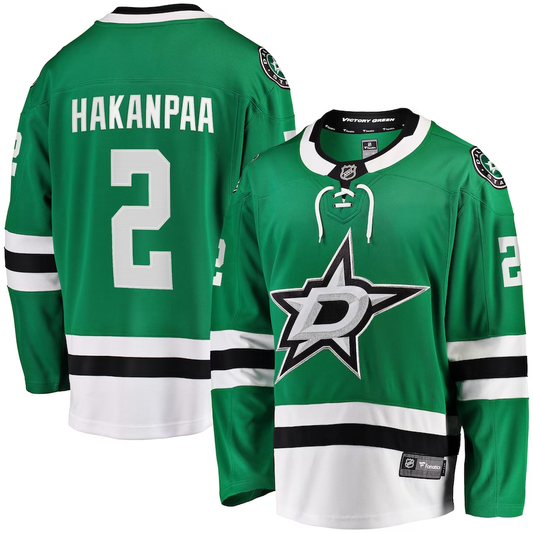 Men's Dallas Stars Jani Hakanpaa #2 Kelly Green Home Breakaway Player Jerseys