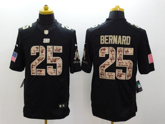 Men's Cincinnati Bengals Giovanni Bernard #25 Black Game Player Jerseys