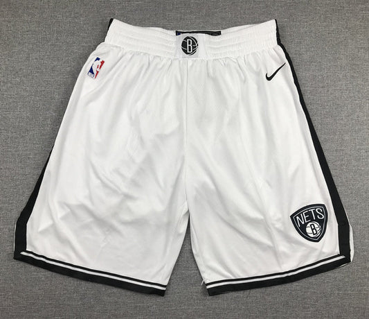 Men's Brooklyn Nets White Basketball Shorts1