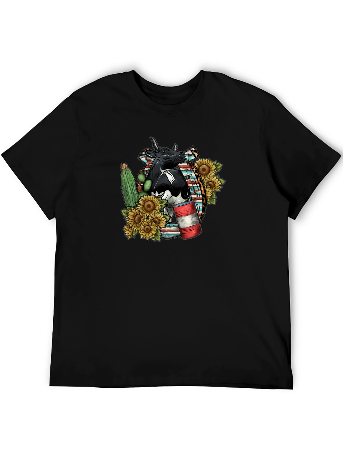 Cow & Sunflower Graphic Tee - Western Style