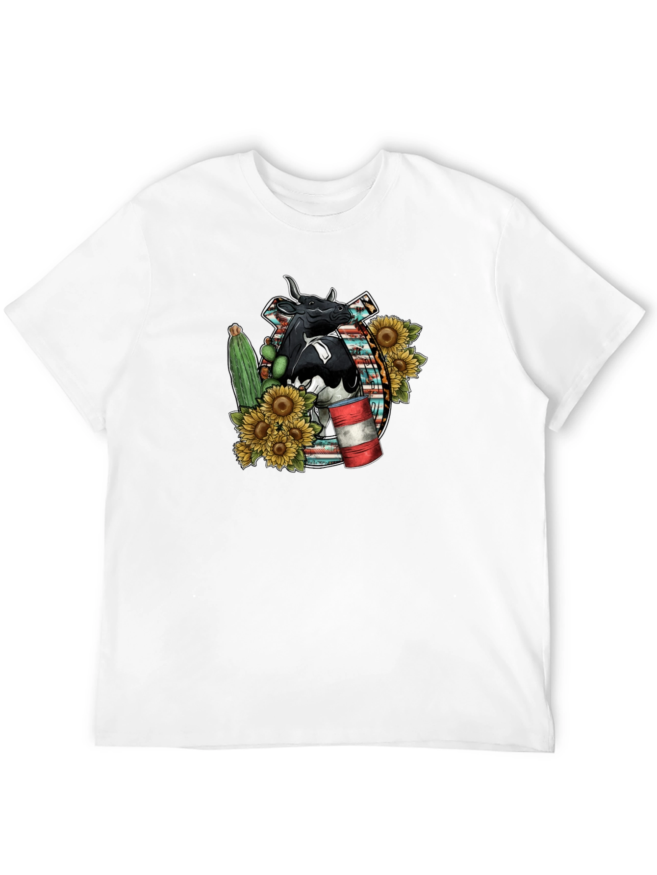 Cow & Sunflower Graphic Tee - Western Style