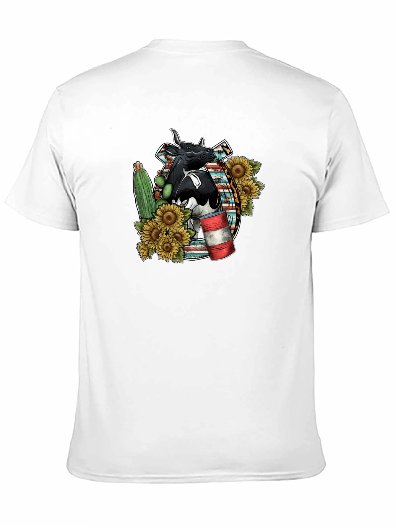 Cow & Sunflower Graphic Tee - Western Style