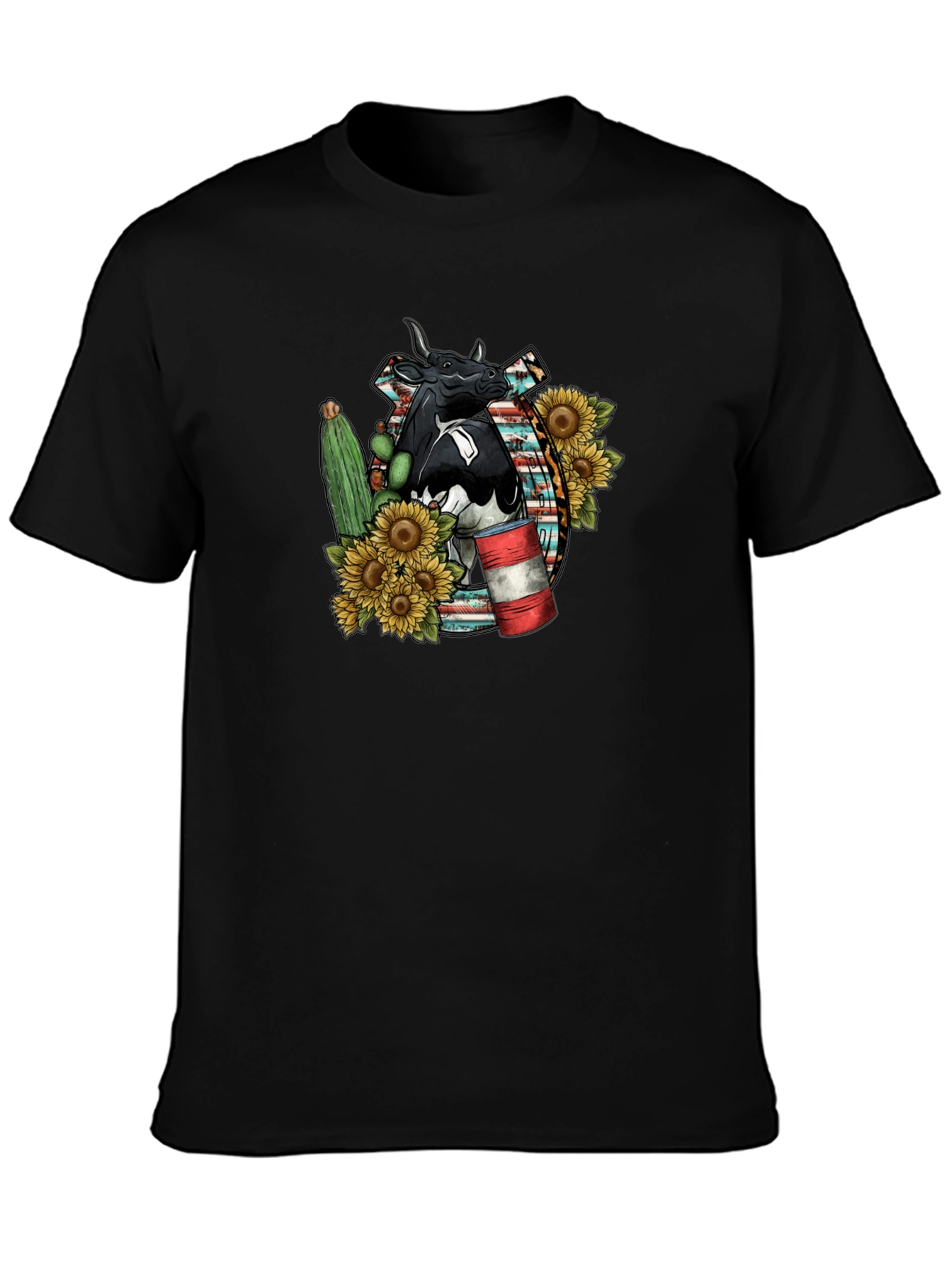 Cow & Sunflower Graphic Tee - Western Style
