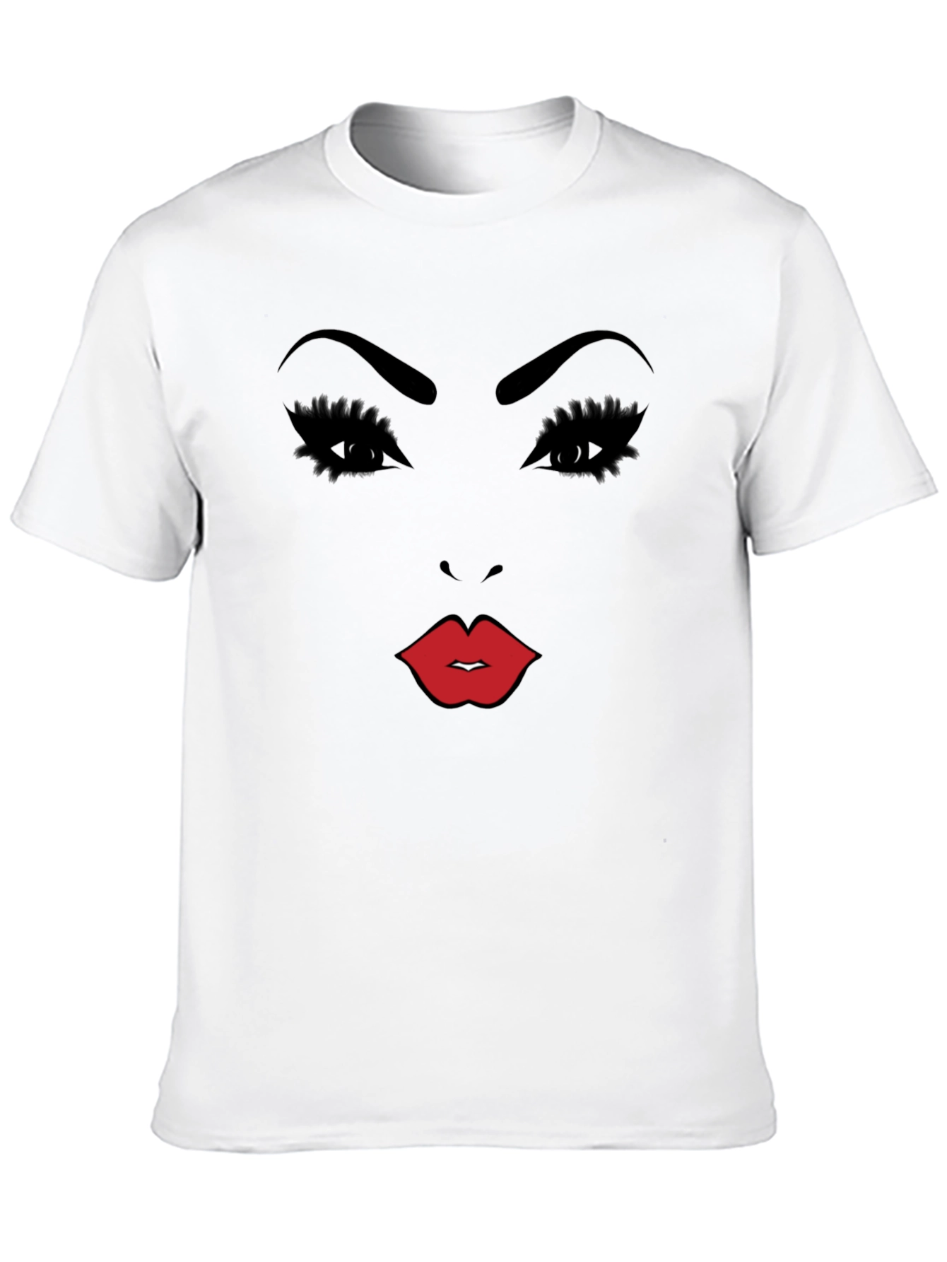 Bold Graphic Face Print Black T-Shirt