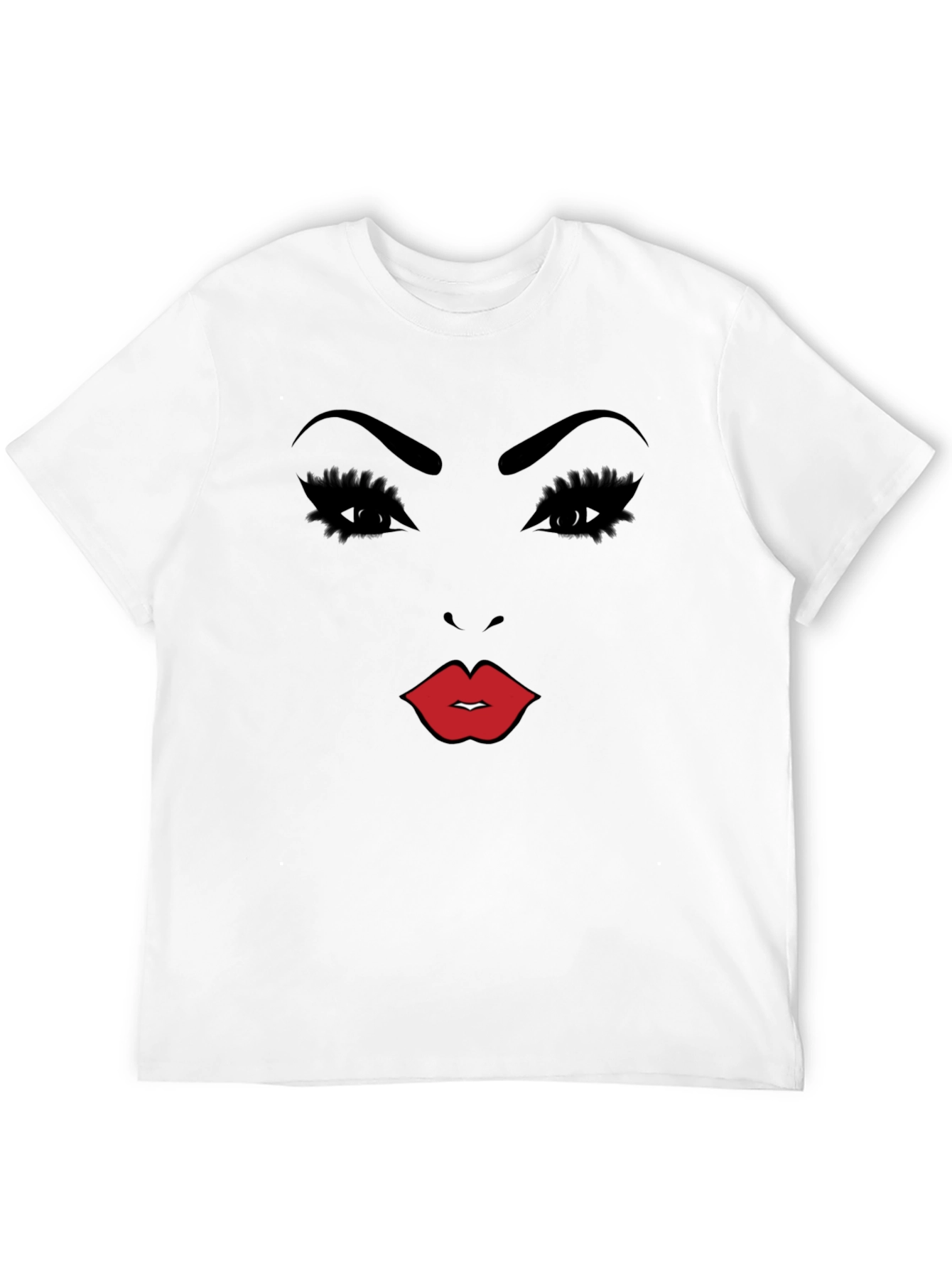 Bold Graphic Face Print Black T-Shirt