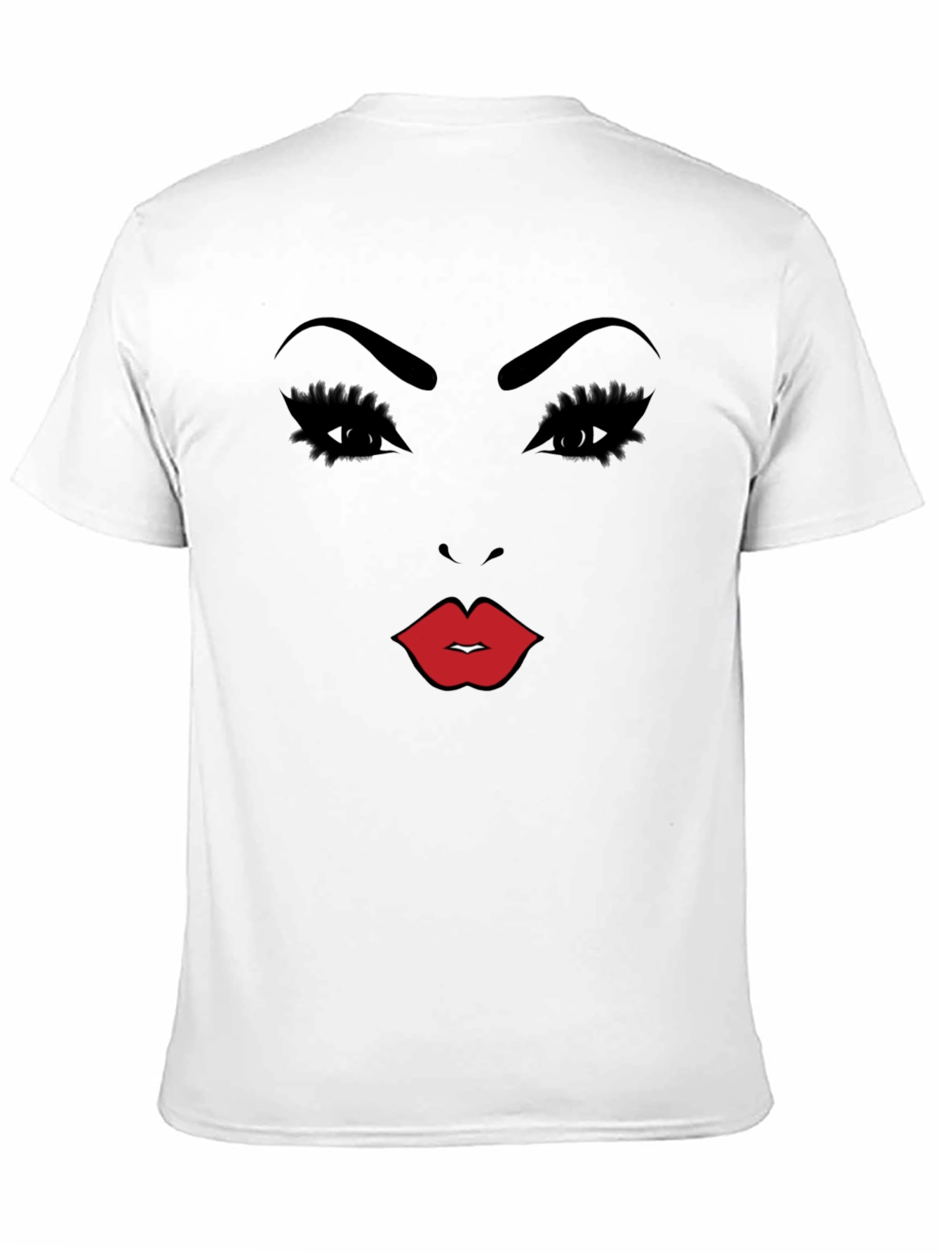 Bold Graphic Face Print Black T-Shirt
