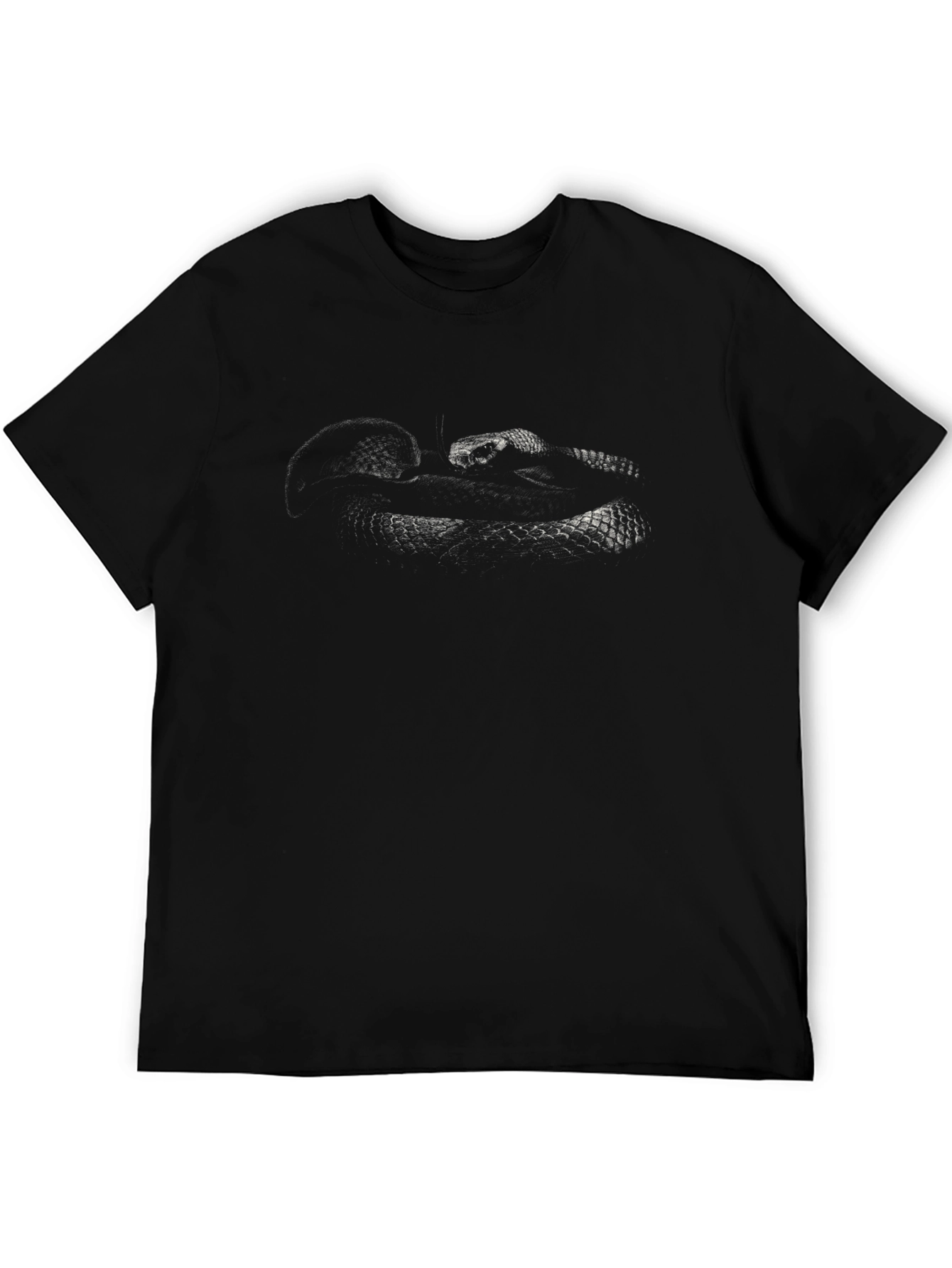 Mens Black Snake Graphic Tee