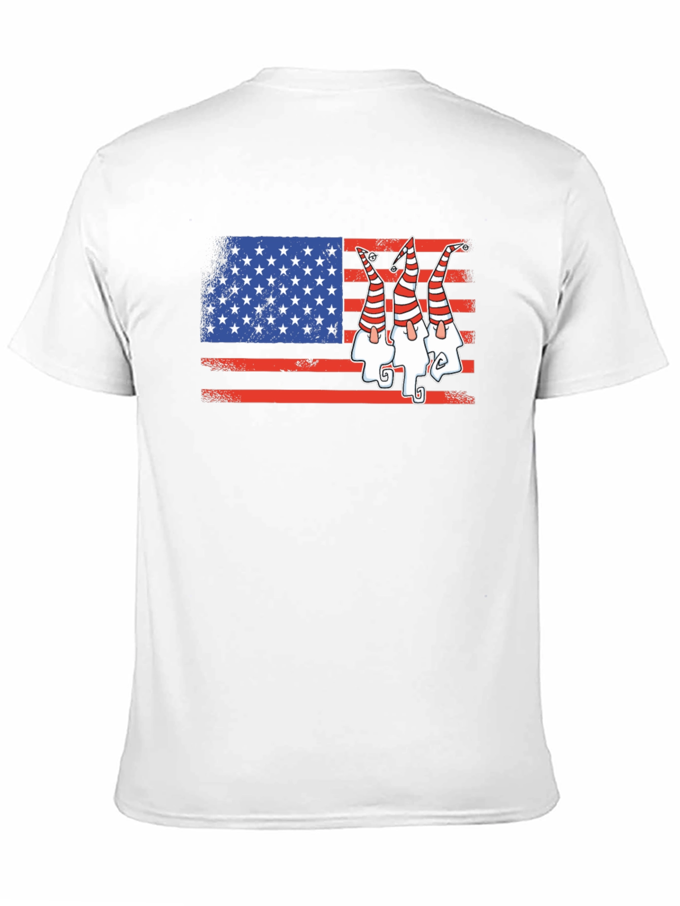 Patriotic Gnome USA Flag Graphic Tee