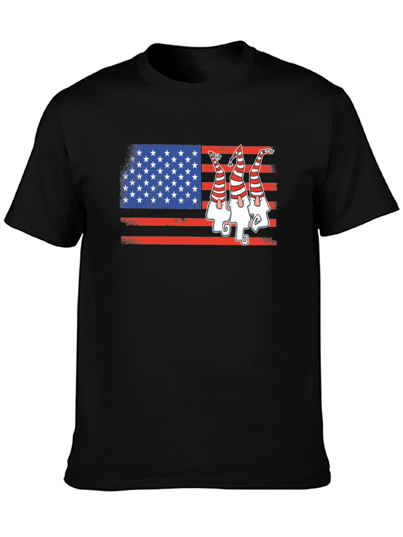Patriotic Gnome USA Flag Graphic Tee