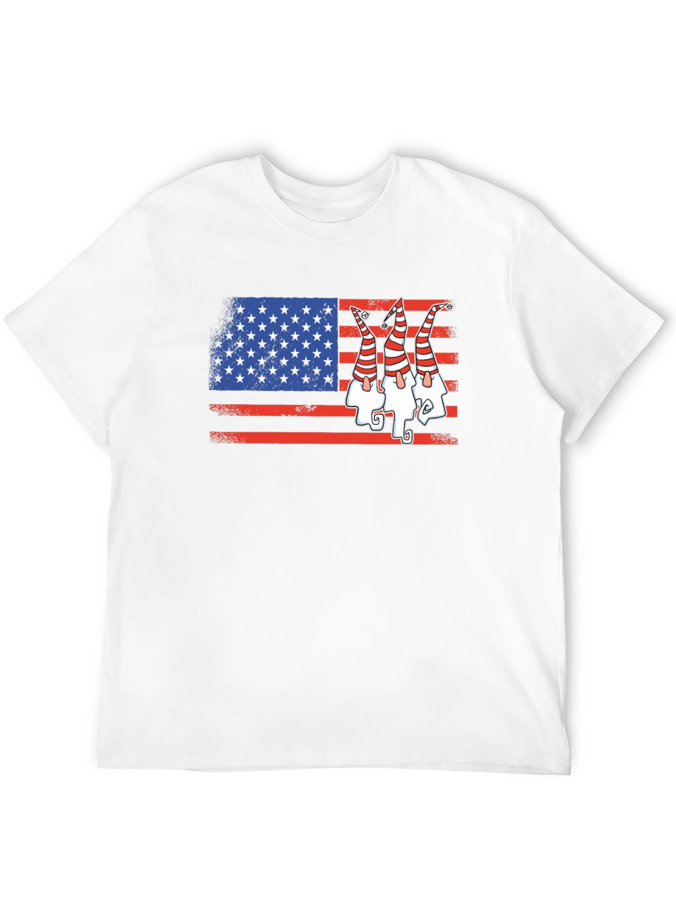 Patriotic Gnome USA Flag Graphic Tee