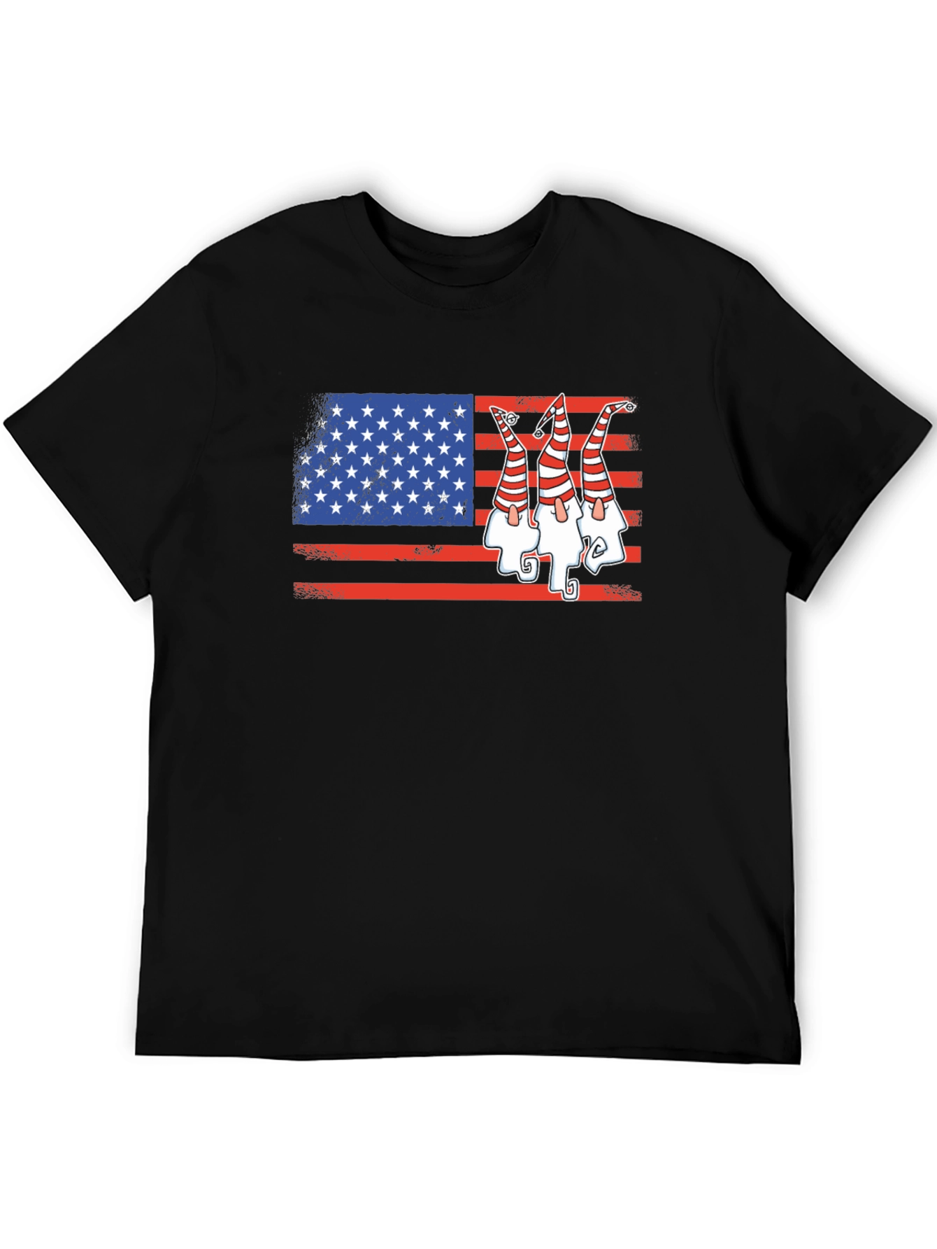 Patriotic Gnome USA Flag Graphic Tee