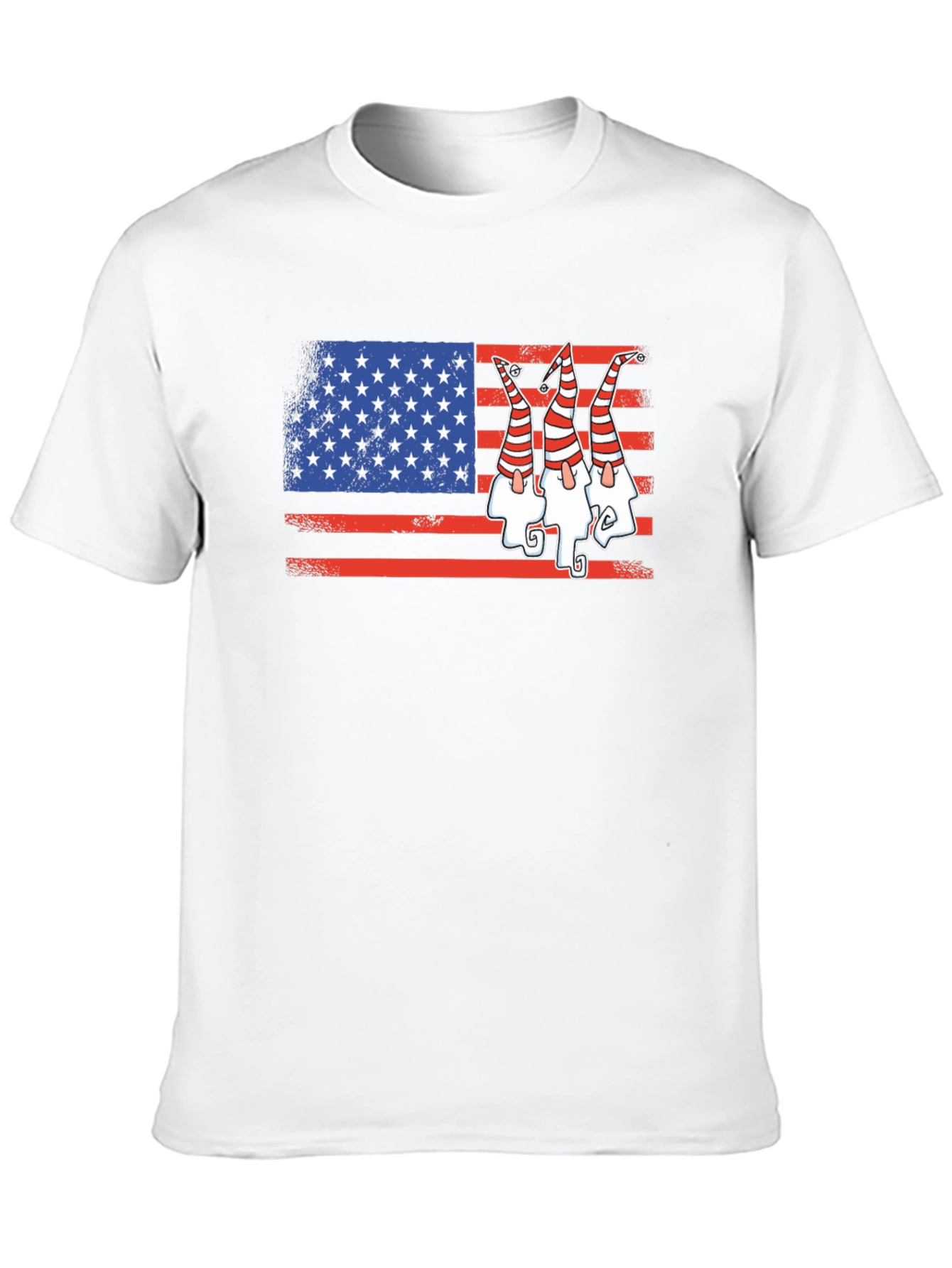Patriotic Gnome USA Flag Graphic Tee