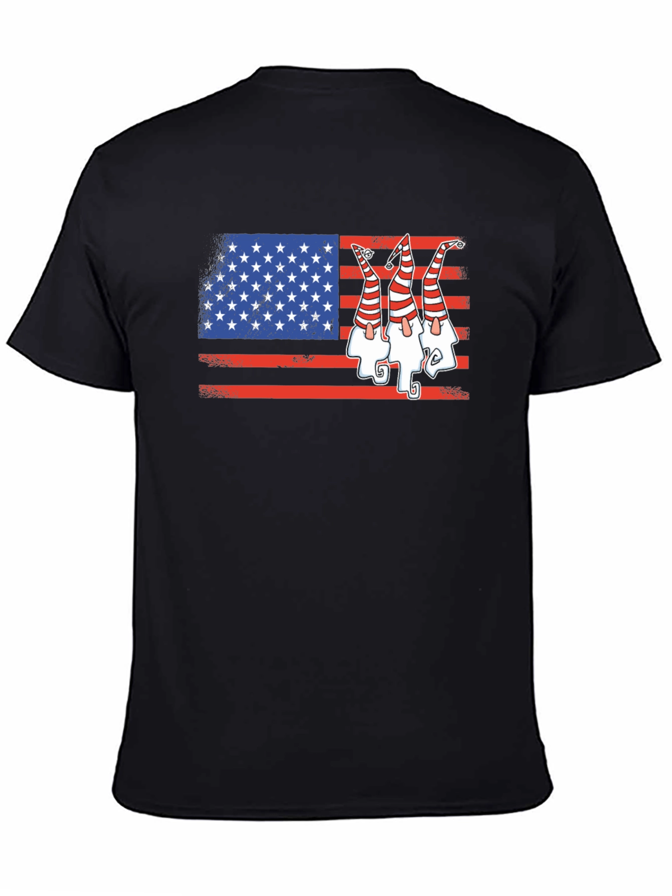 Patriotic Gnome USA Flag Graphic Tee