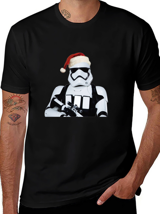 Star Wars Stormtrooper Santa Holiday Black T-Shirt