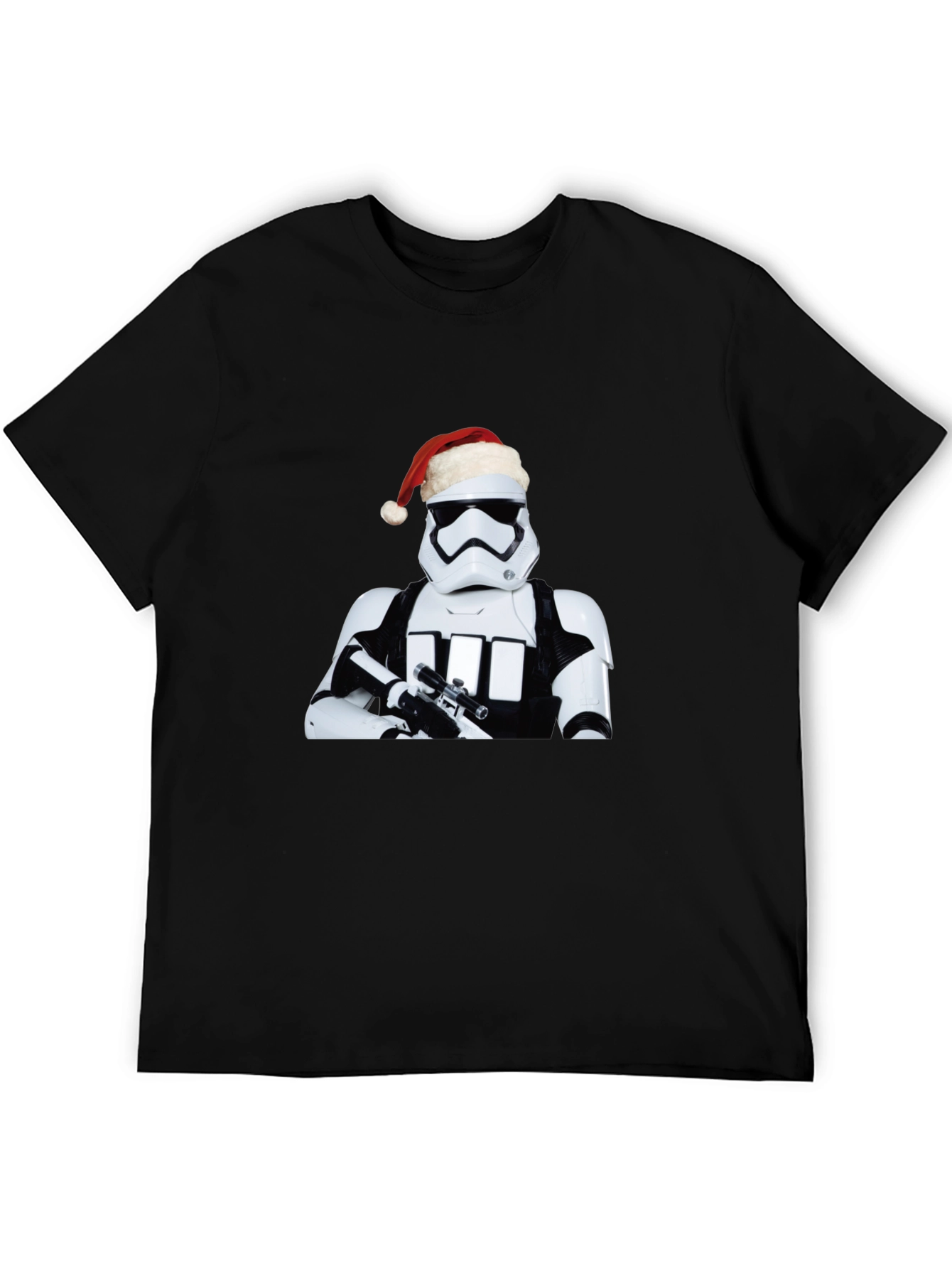 Star Wars Stormtrooper Santa Holiday Black T-Shirt