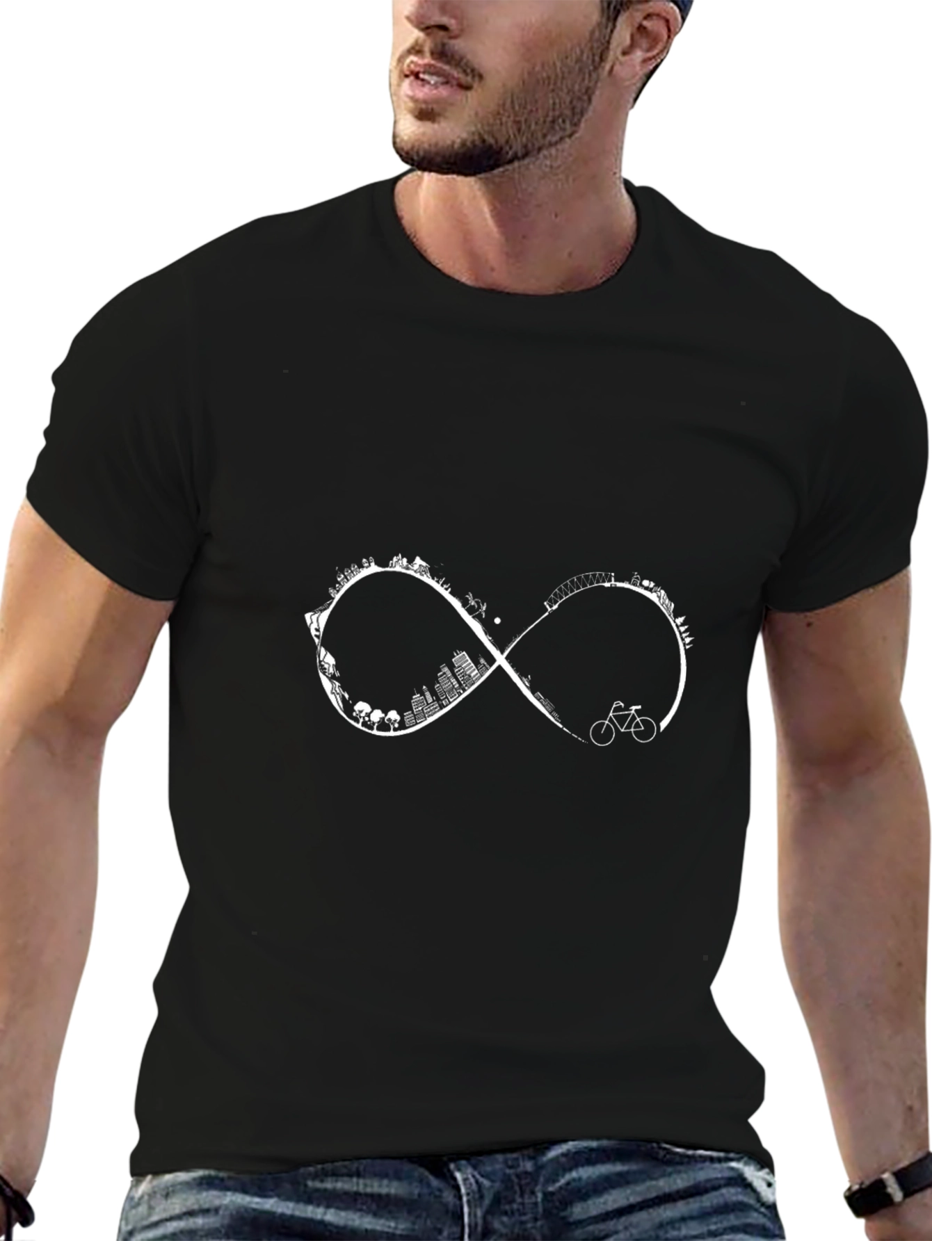 Infinity Bike Ride T-Shirt - Black Cotton Tee