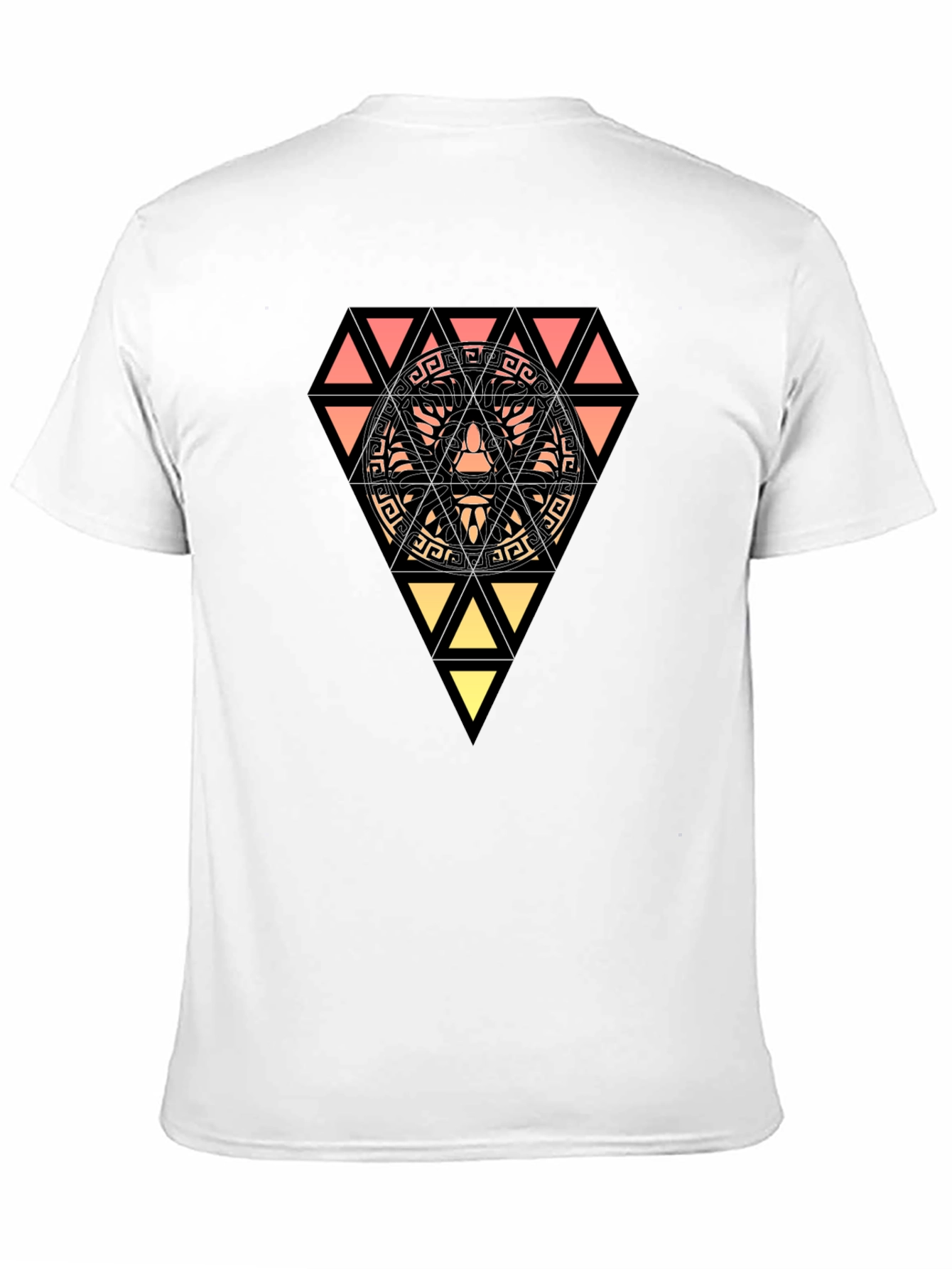 Geometric Lion Graphic Black T-Shirt