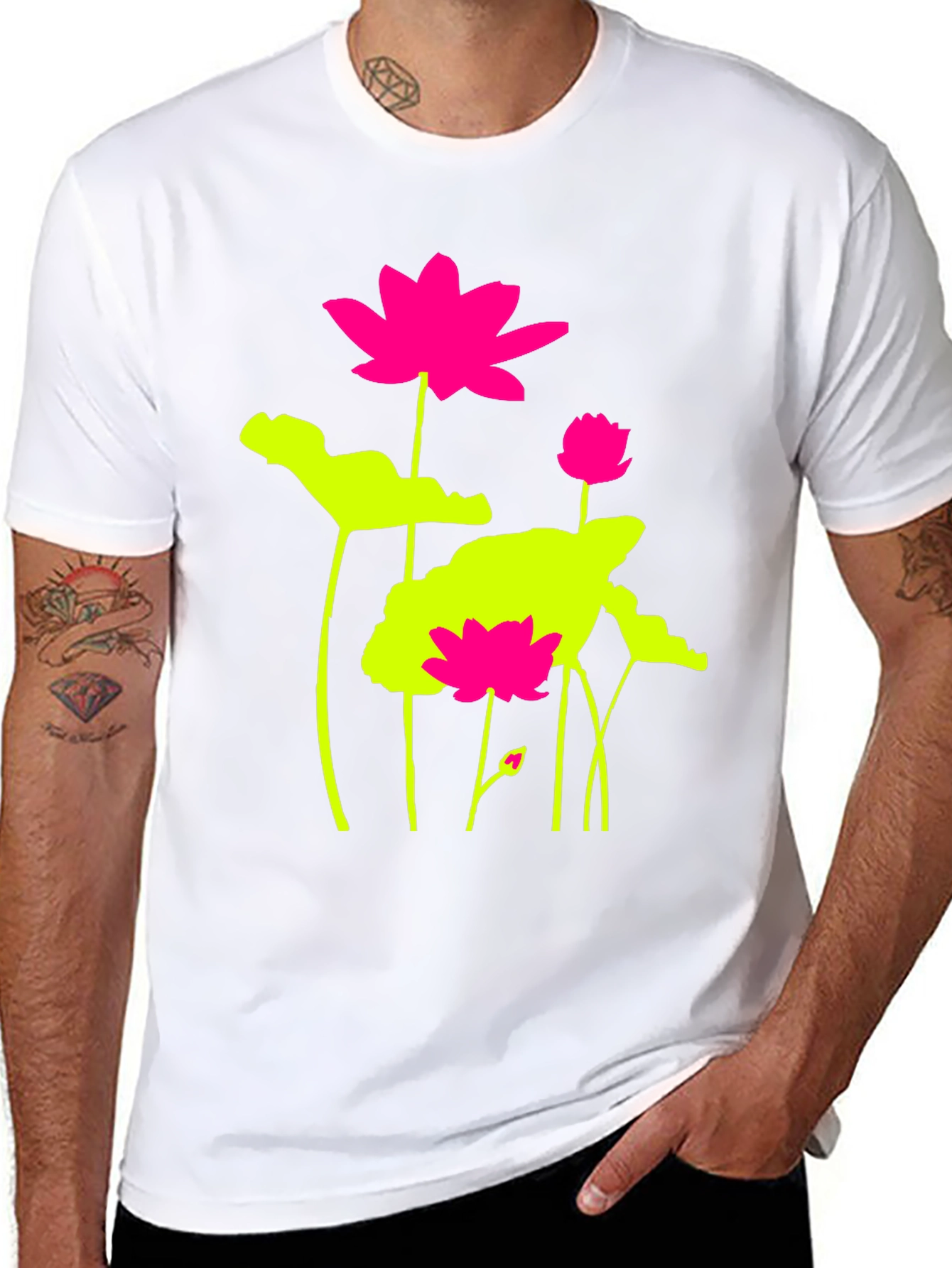 Lotus Flower Graphic Print T-Shirt