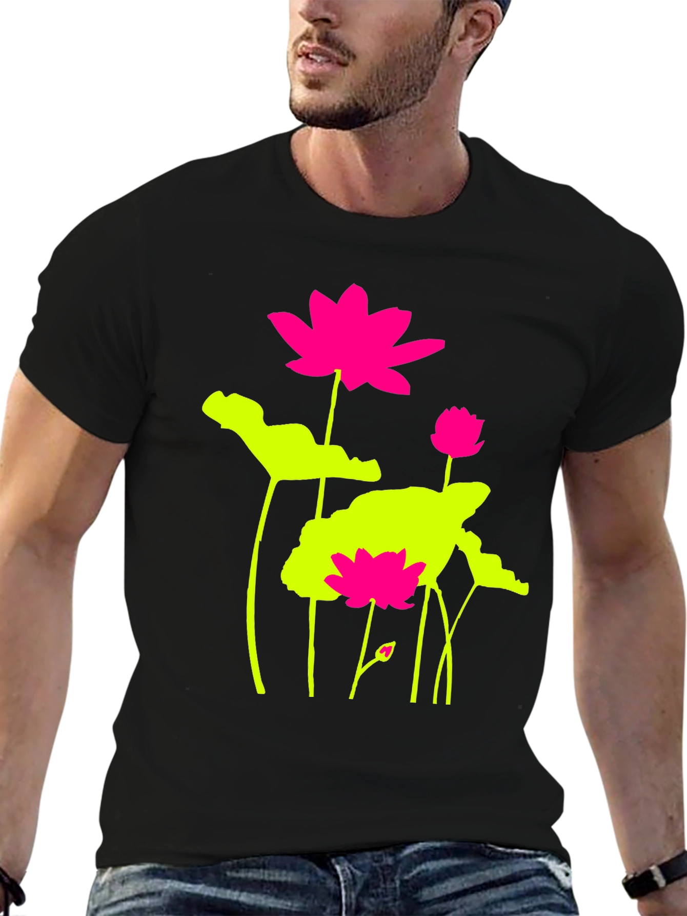 Lotus Flower Graphic Print T-Shirt