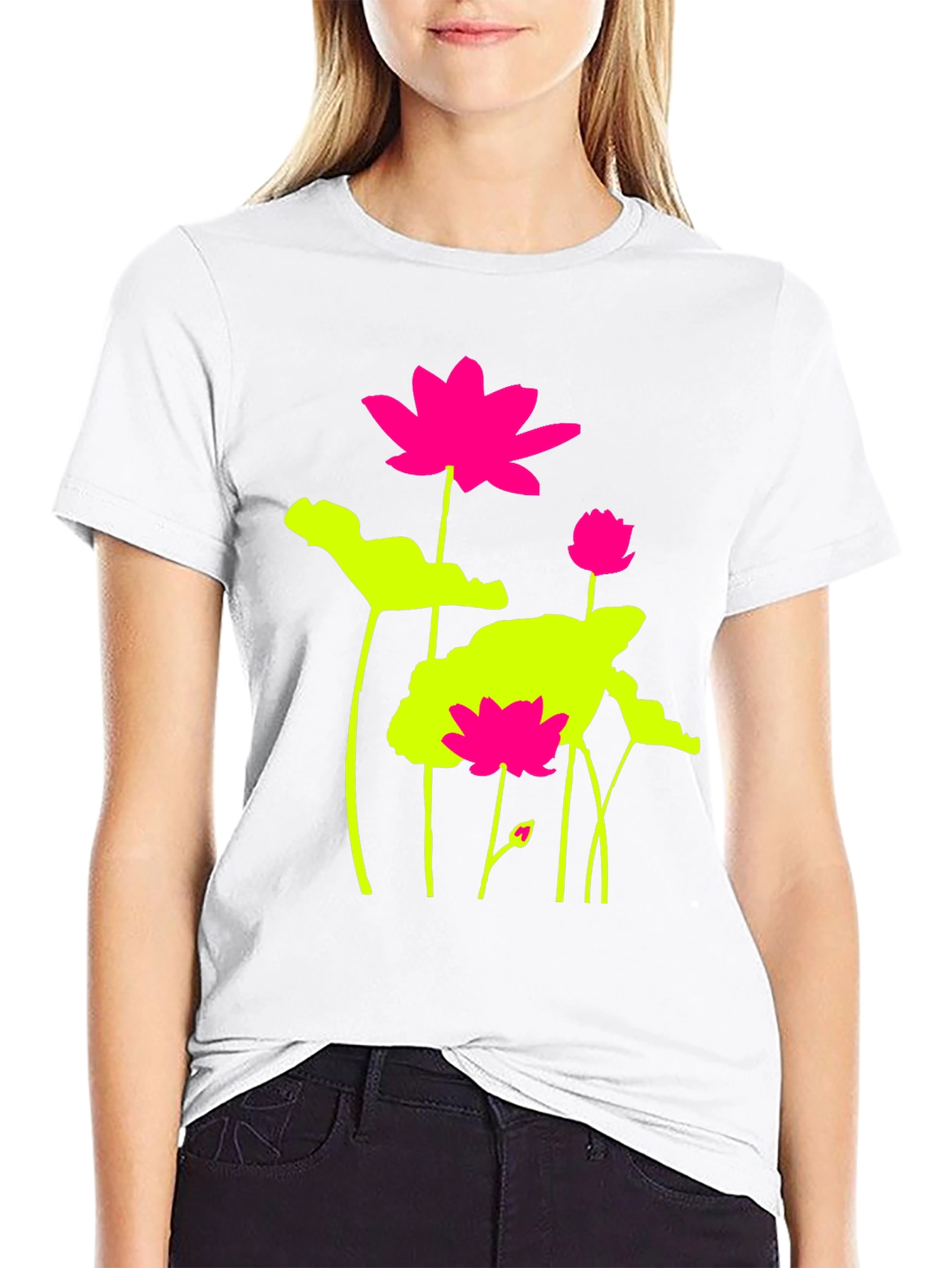 Lotus Flower Graphic Print T-Shirt