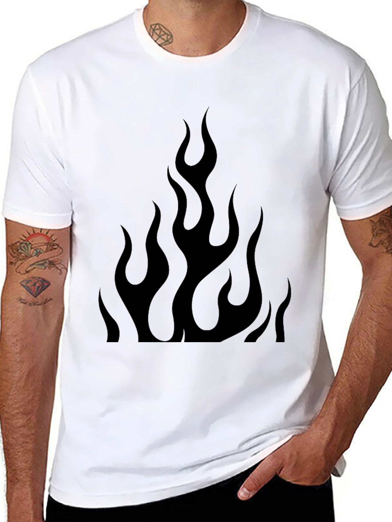 Black Flame Graphic Tee - Mens Style