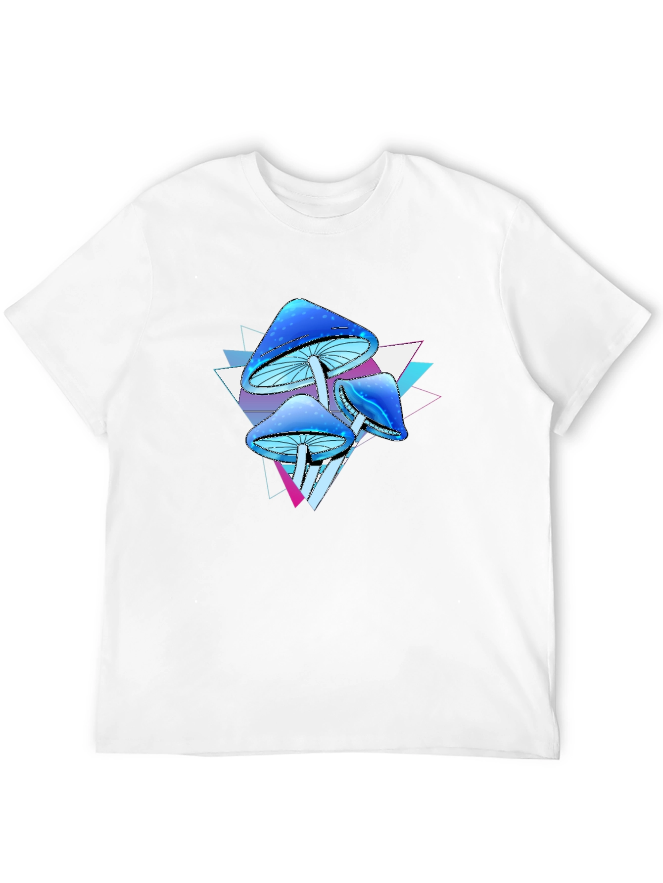 Psychedelic Mushroom Graphic Tee - Black Cotton Blend