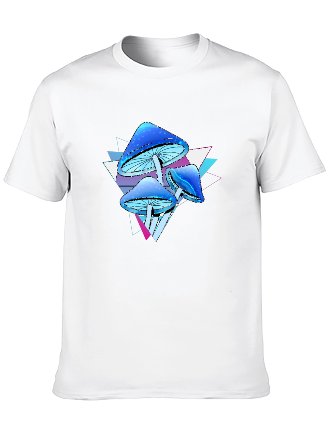 Psychedelic Mushroom Graphic Tee - Black Cotton Blend