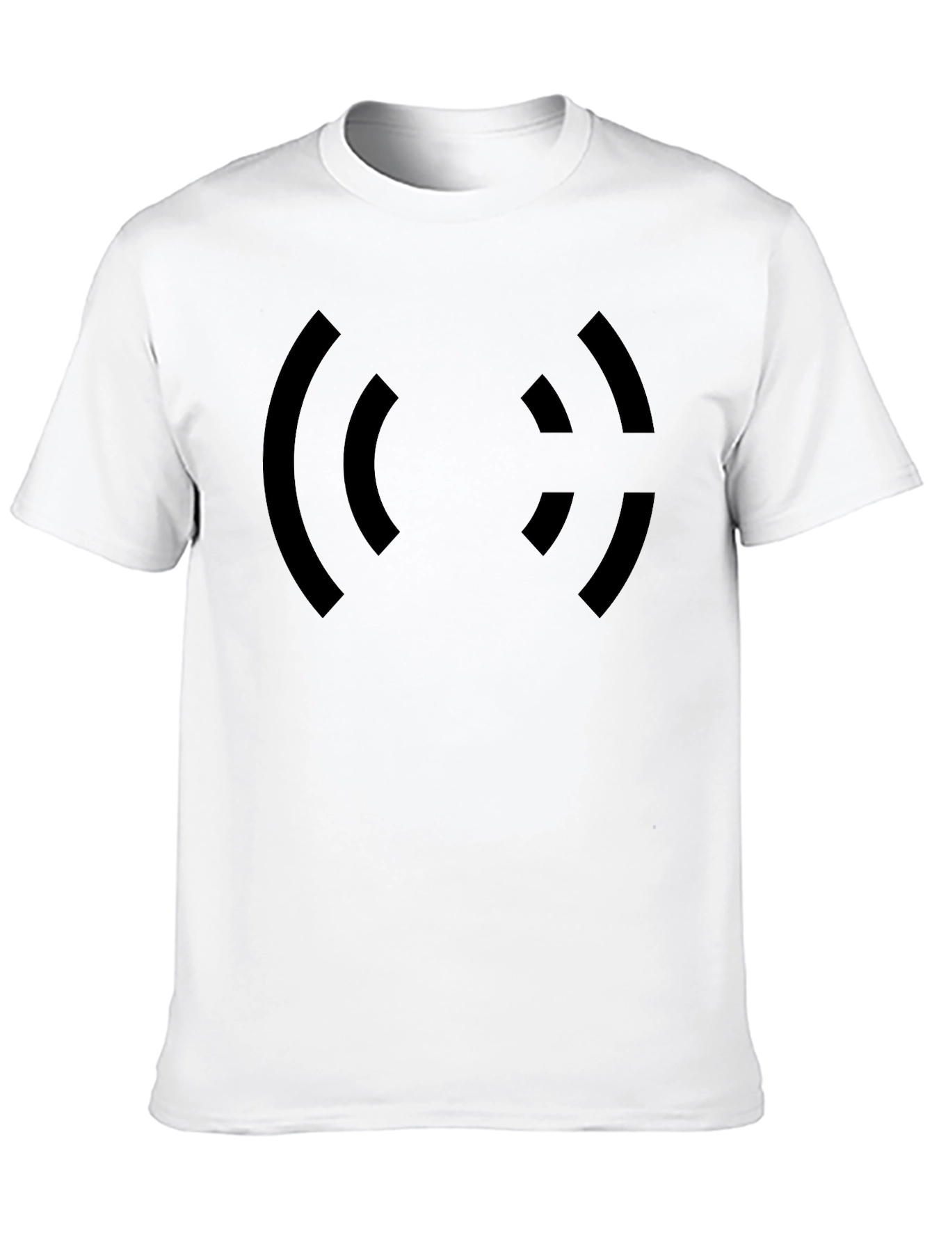Black Graphic Tee - Curvy Bracket Design