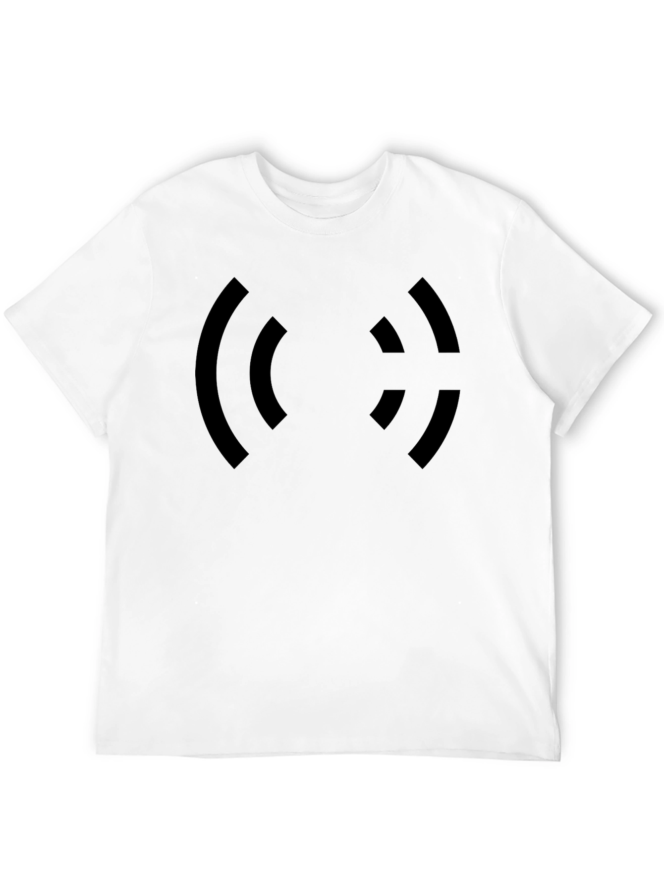 Black Graphic Tee - Curvy Bracket Design