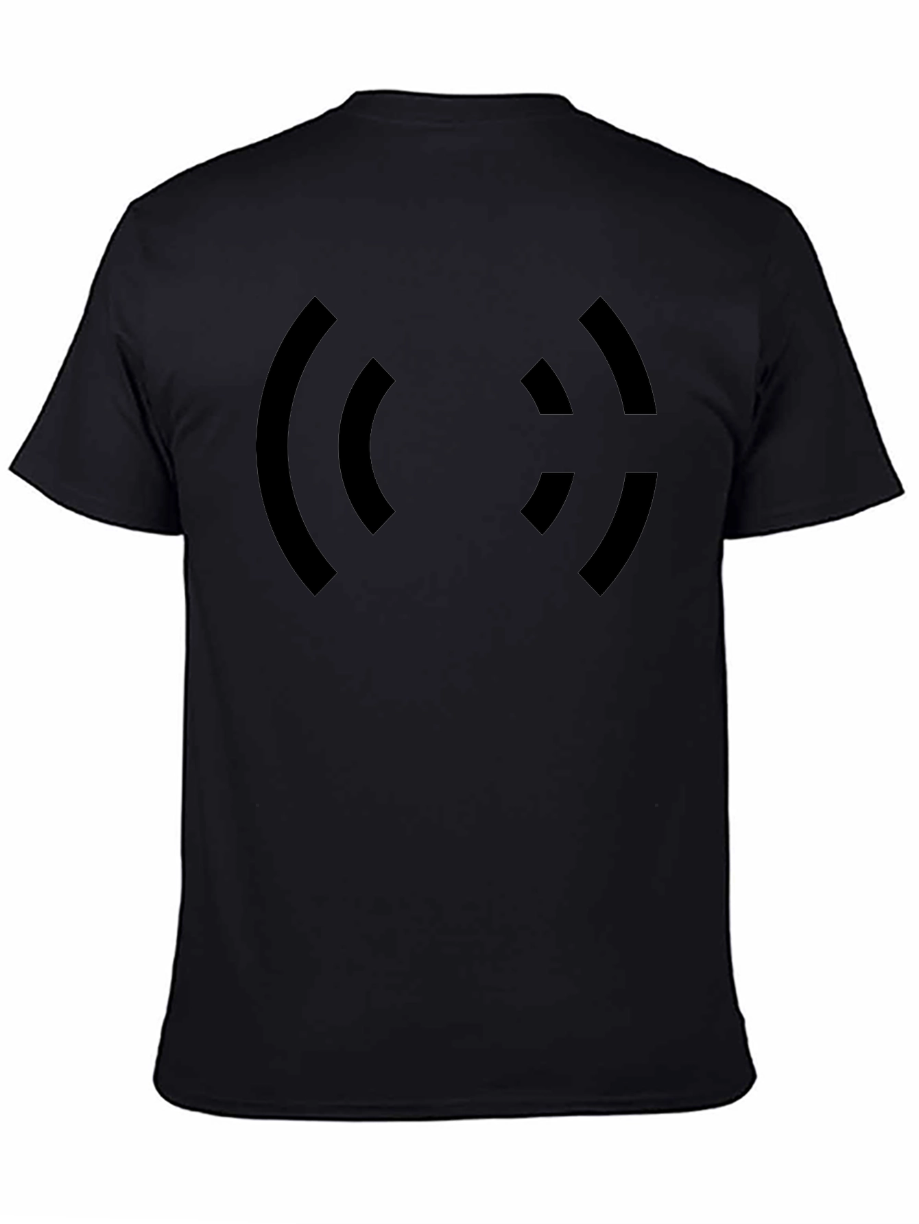 Black Graphic Tee - Curvy Bracket Design