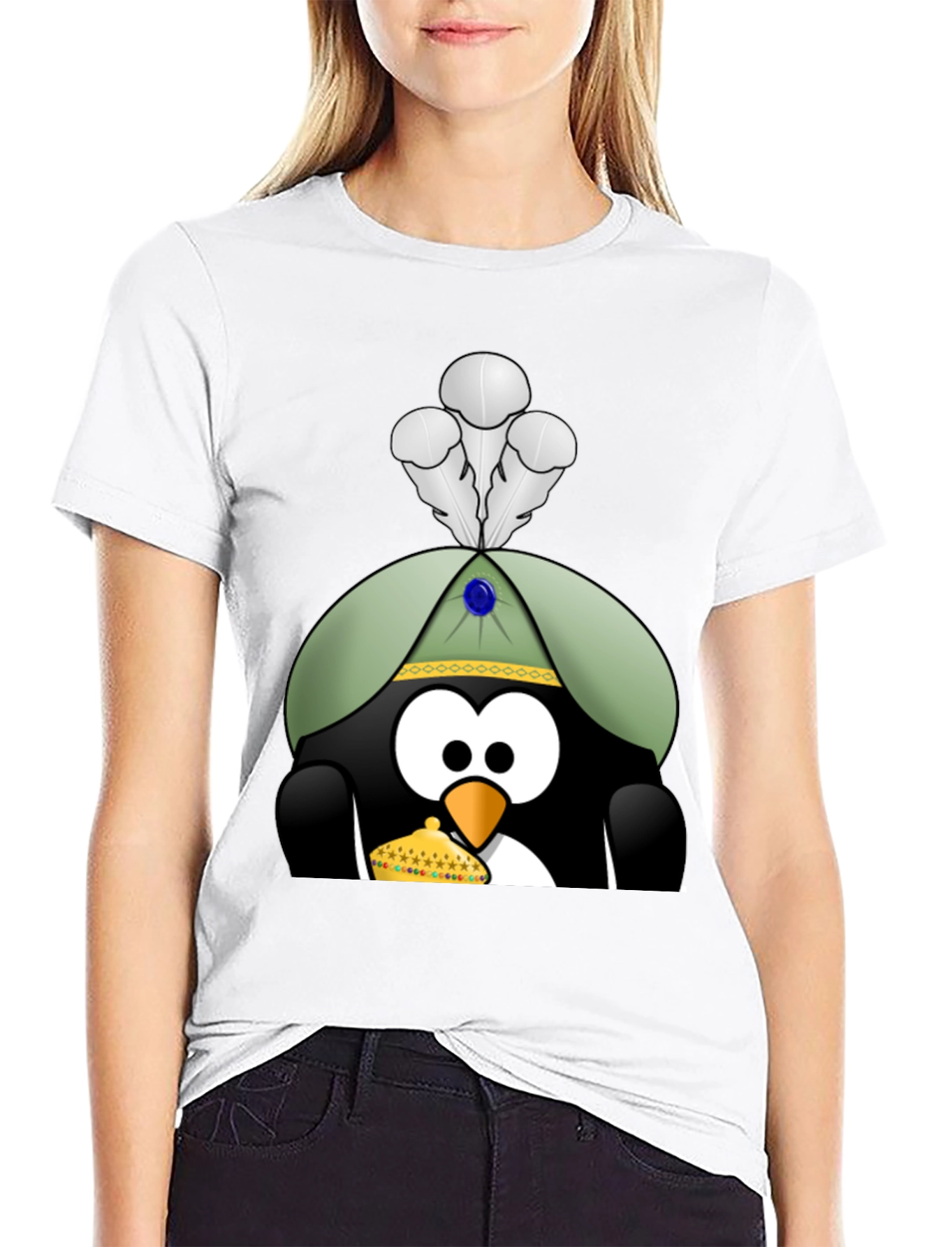 Penguin T-Shirt with Royal Hat & Crown