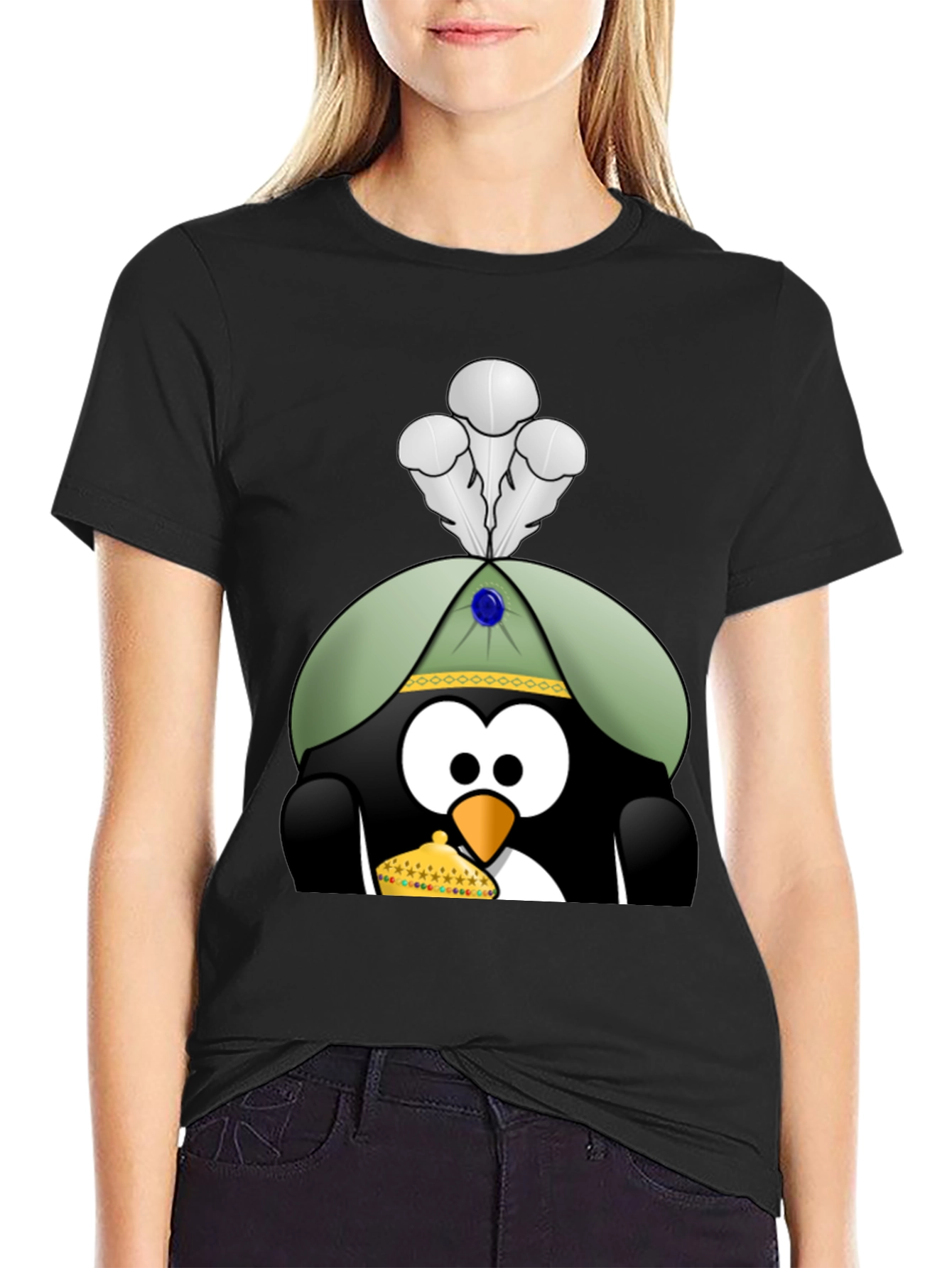Penguin T-Shirt with Royal Hat & Crown
