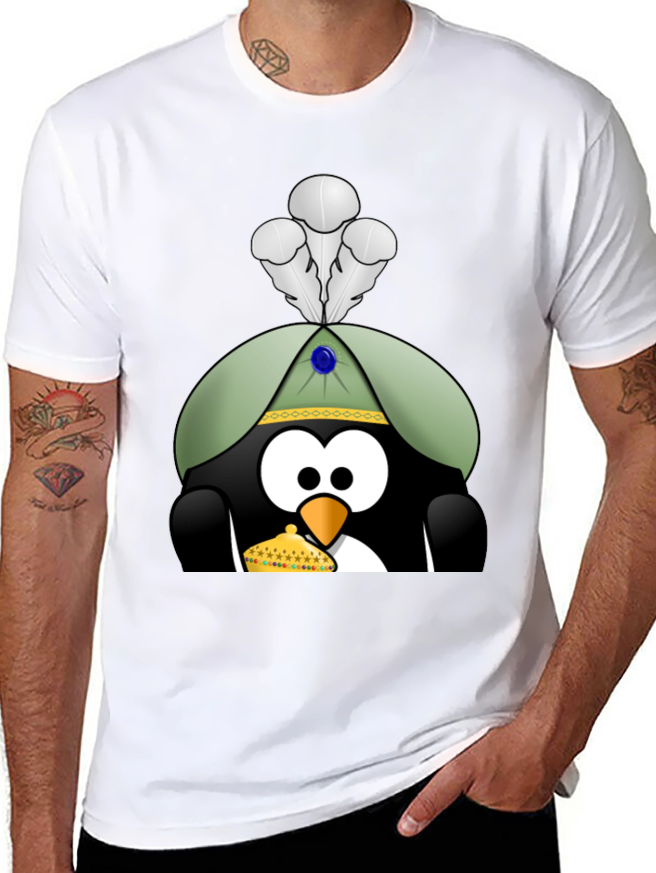 Penguin T-Shirt with Royal Hat & Crown