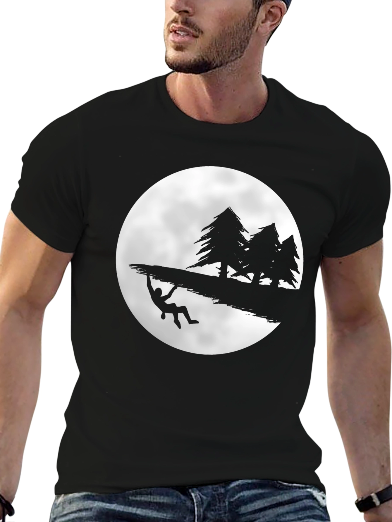 Climber Moon Black Graphic Tee