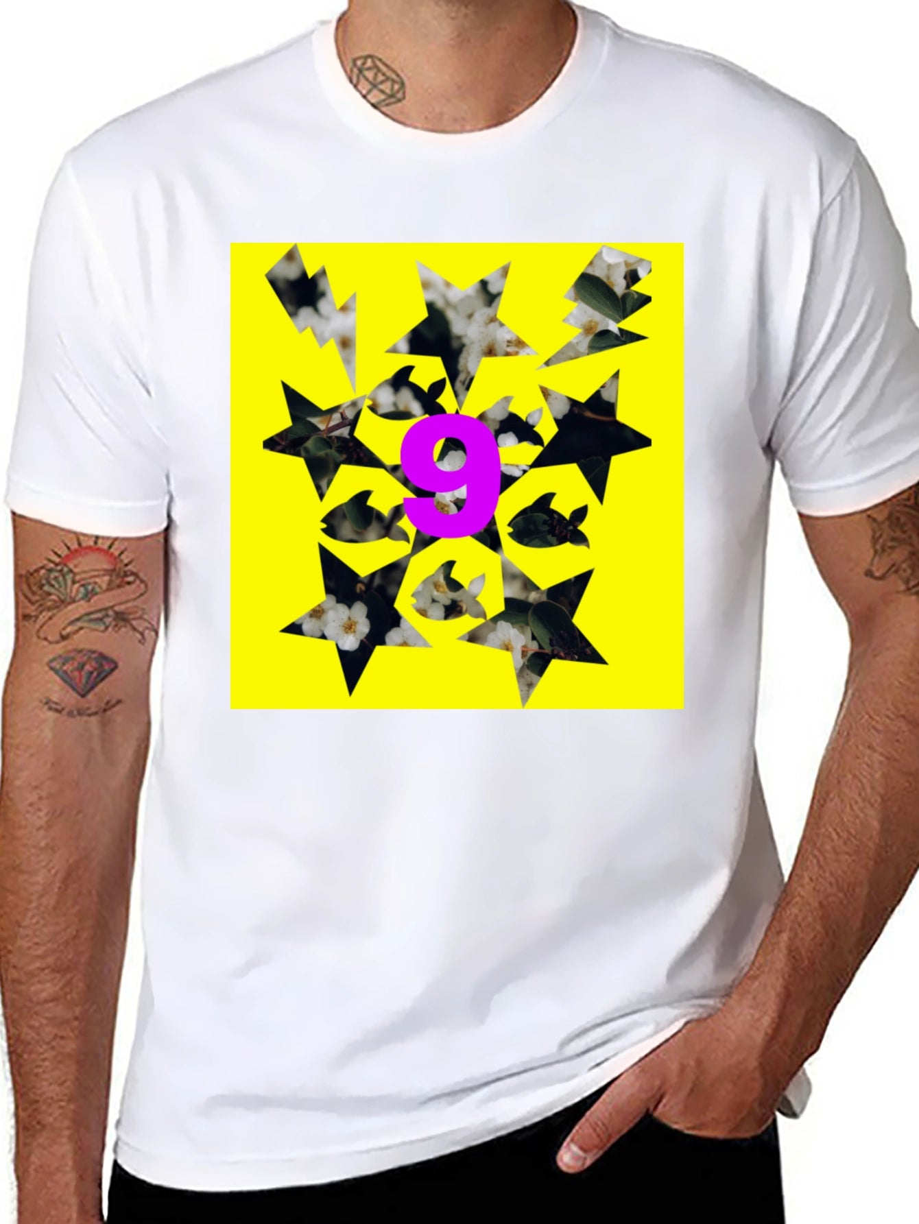 Graphic Tee - Nine Fish Star Yellow